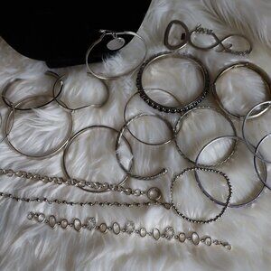 Bulk Lot Silver Toned Bracelets & Bottle Opener